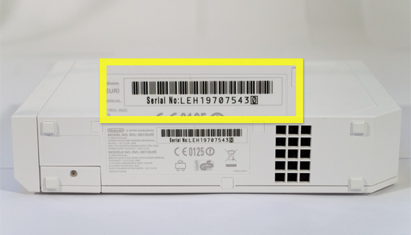 check wii serial number
